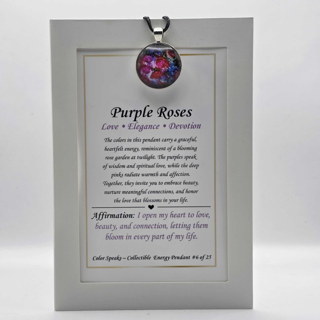 Keepsake Pendant Card - Purple Roses