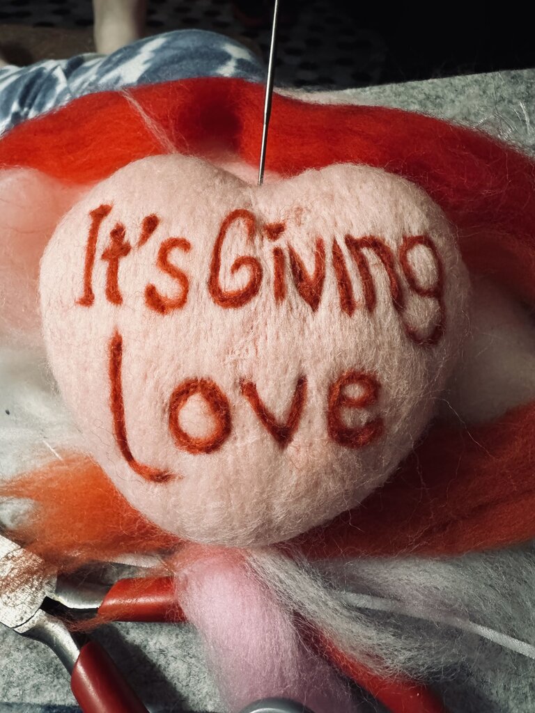 Wool Conversation Heart-It's Giving Love