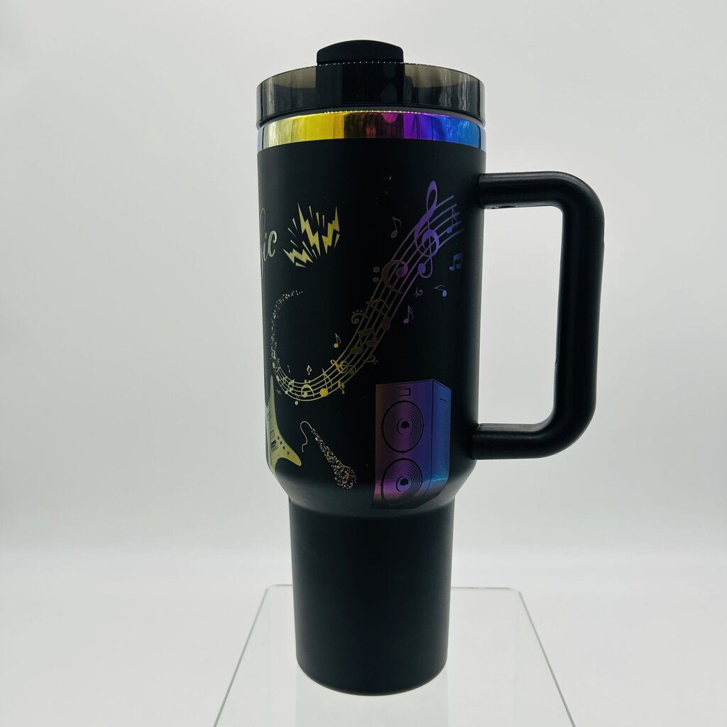 40 oz Tumbler Music Black