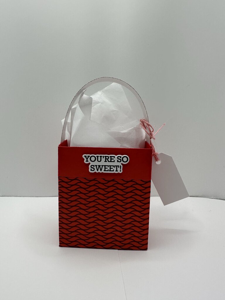 Mini Gift Bags - Red/Black Weave