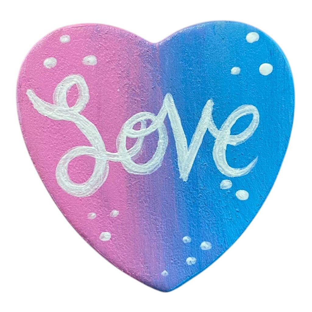 Pink and Blue Love Heart magnet