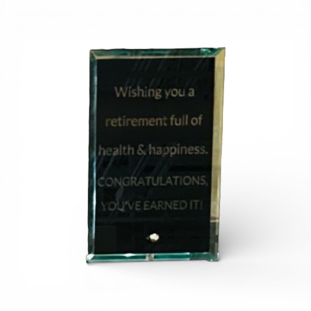 Black Glass Stand Alone Retirement