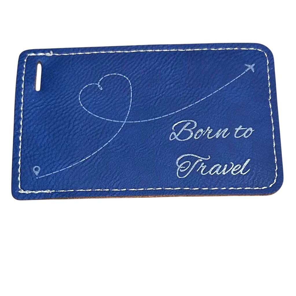 Luggage Tag Born to Travel Blue