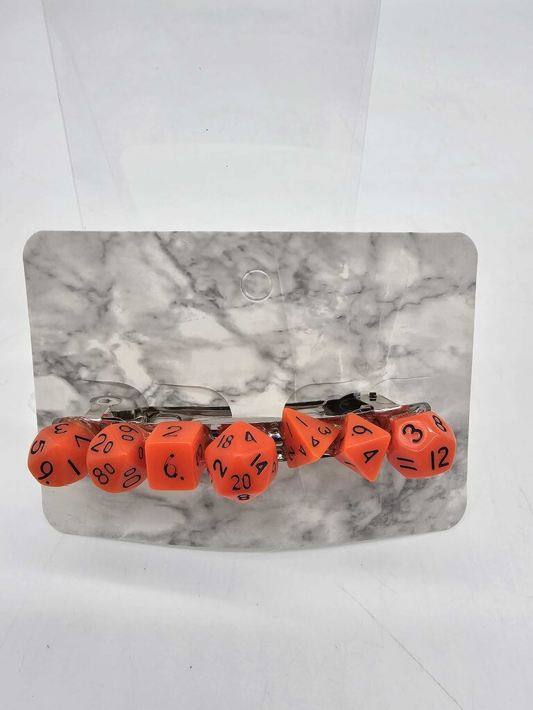 Mini Dice Barrette with Orange Dice