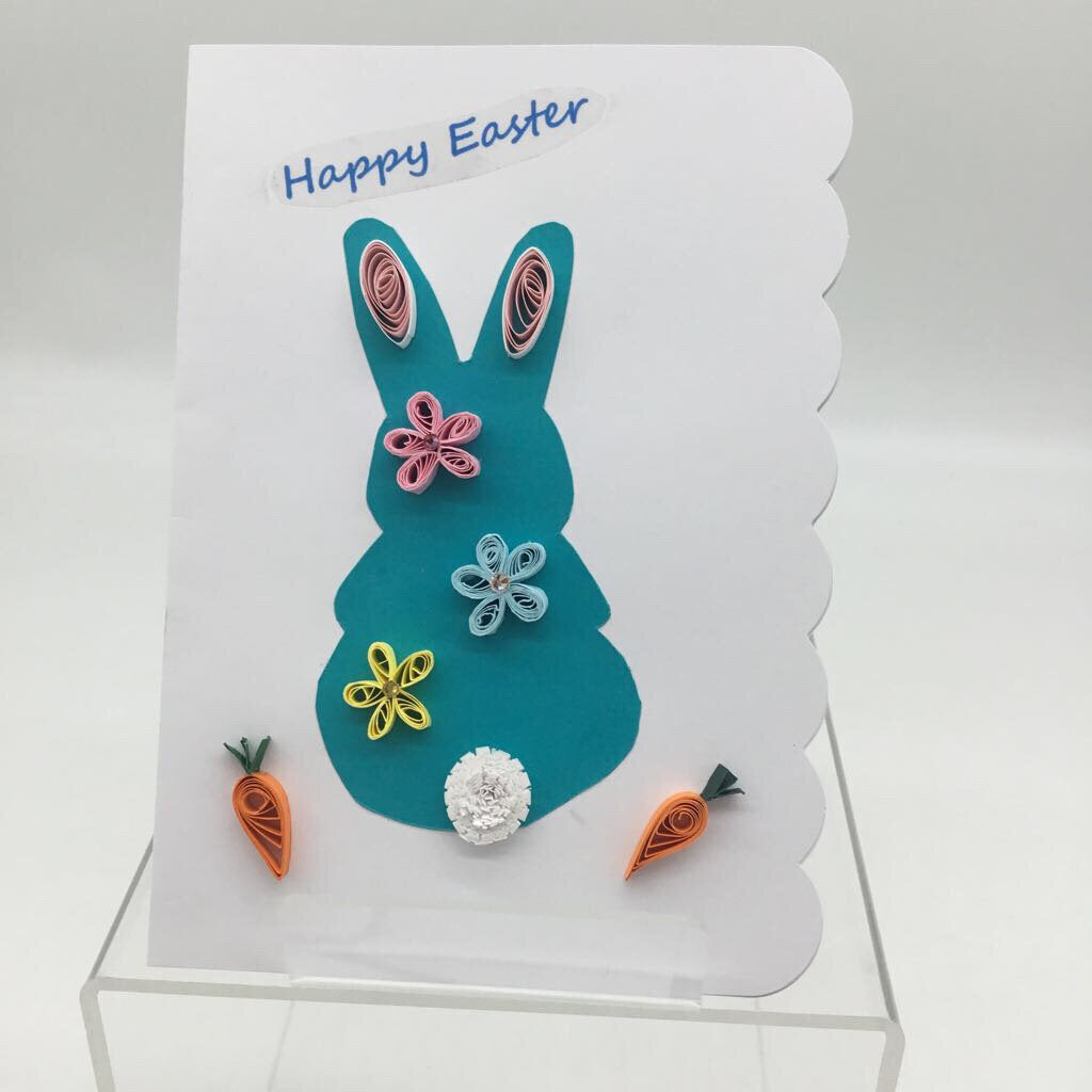 Easter Card with blue bunny