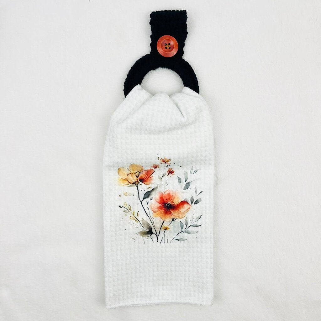 Hanging Towel Set - Peach Spring Flowers