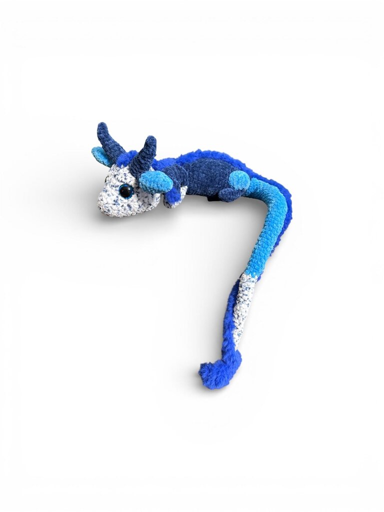 Crocheted patchwork fur dragon