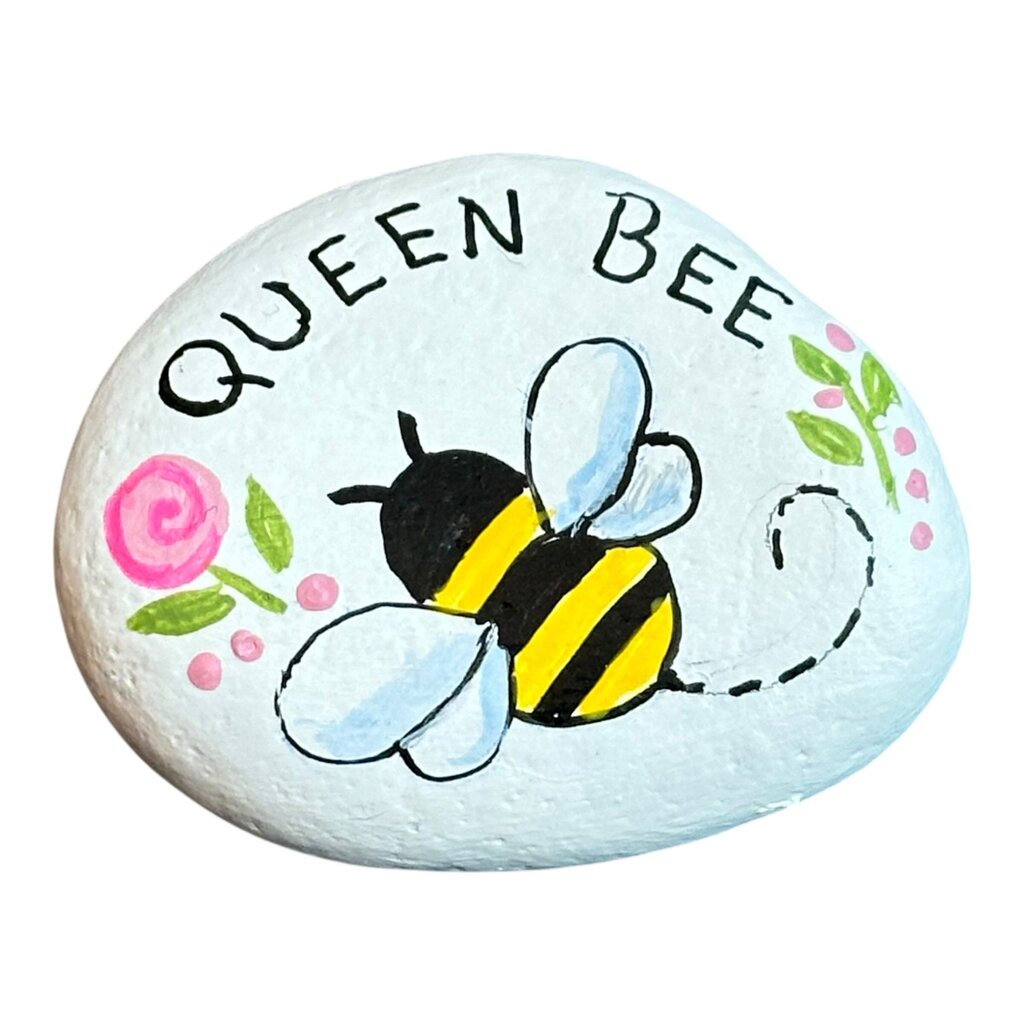 Rock small white w/queen bee