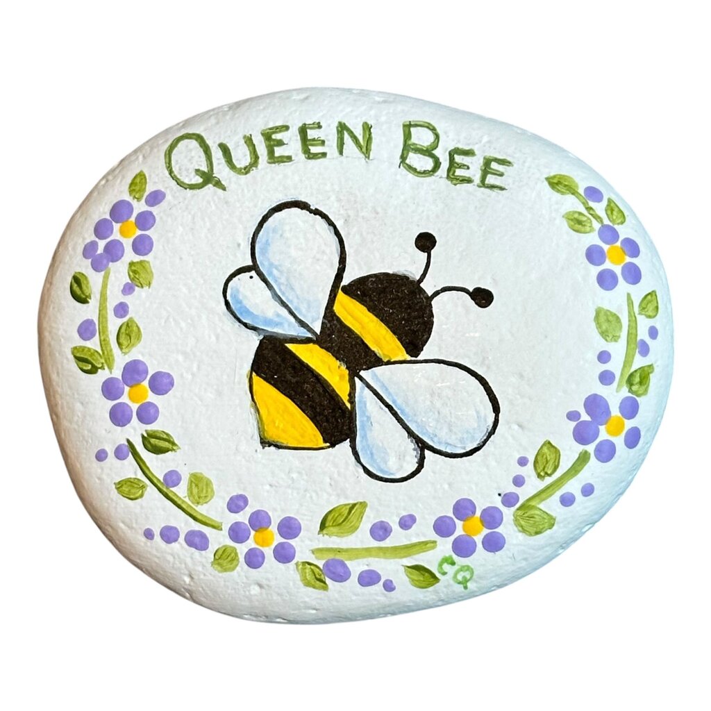Rock lg wh w/Q Bee/purple dot fl