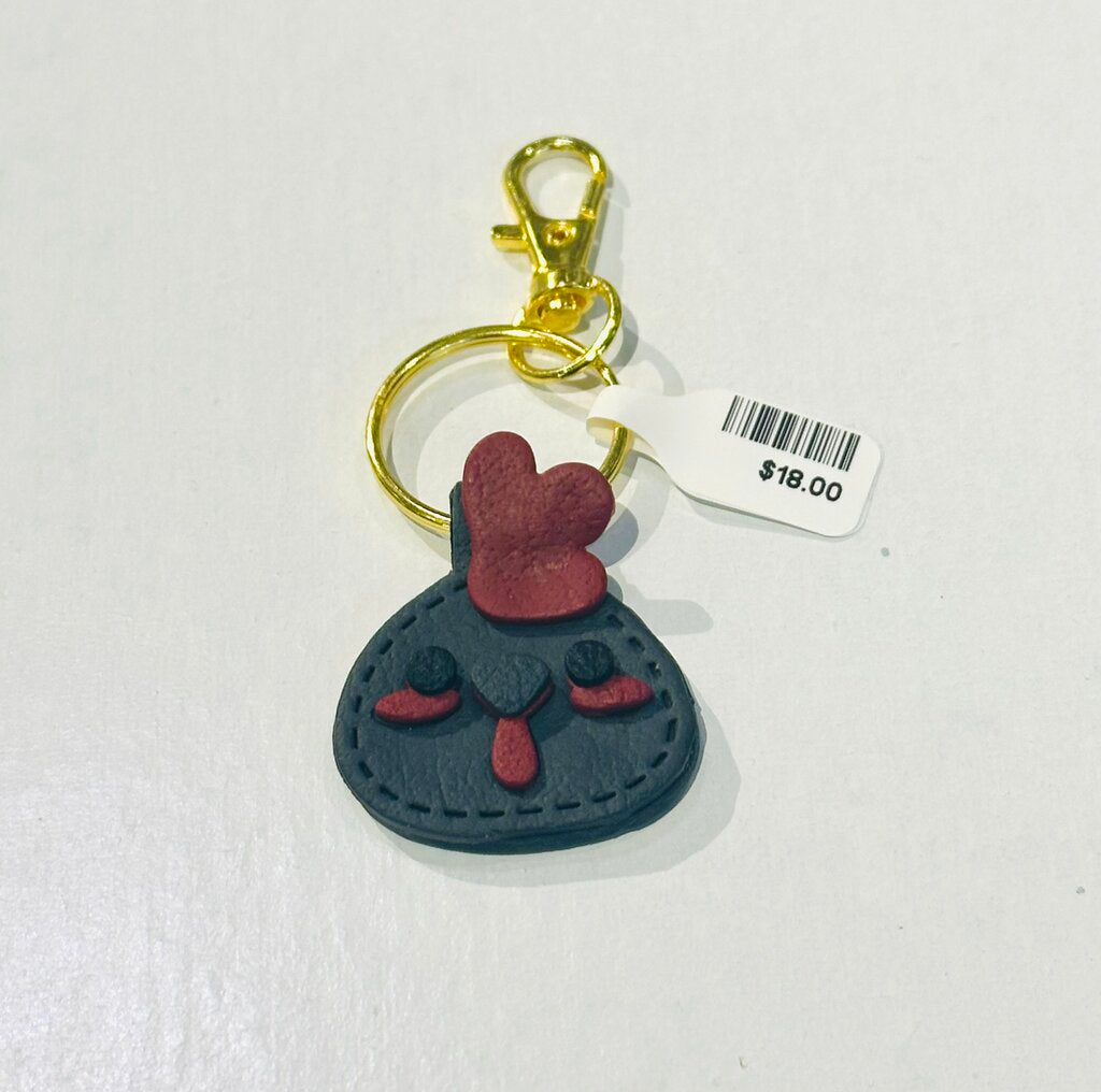 Dark gray chicken Keychain