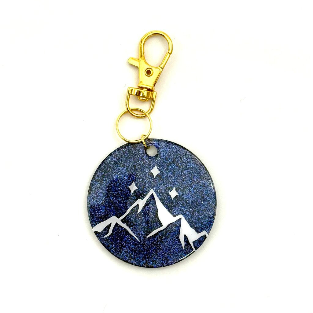 Romantasy Mountain Range Glitter Keychain