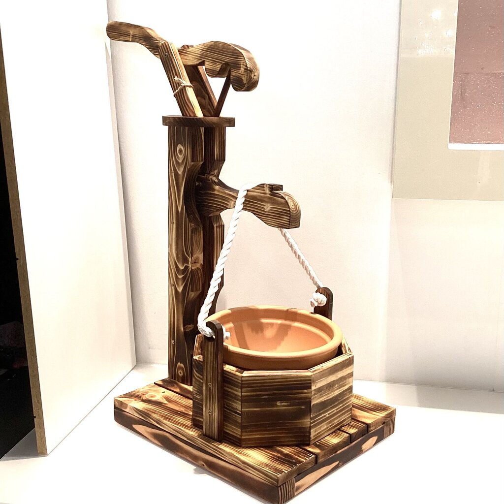 Wooden Water Pump Flower Planter