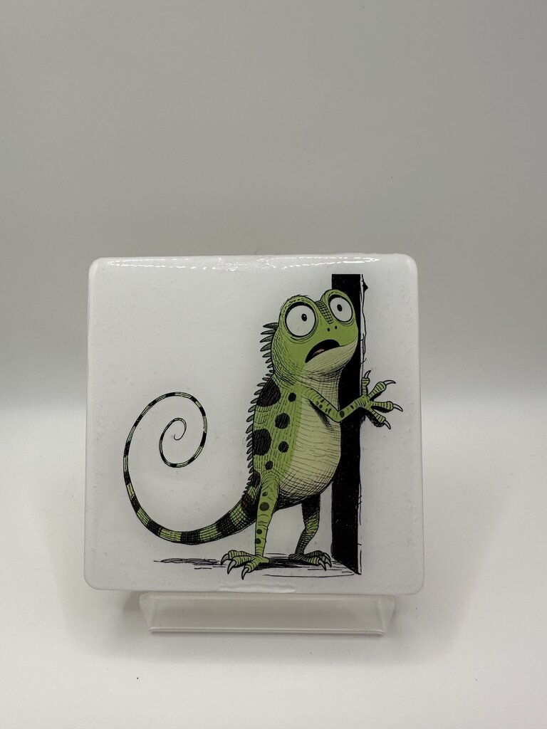 4" Square Coaster - Lizard