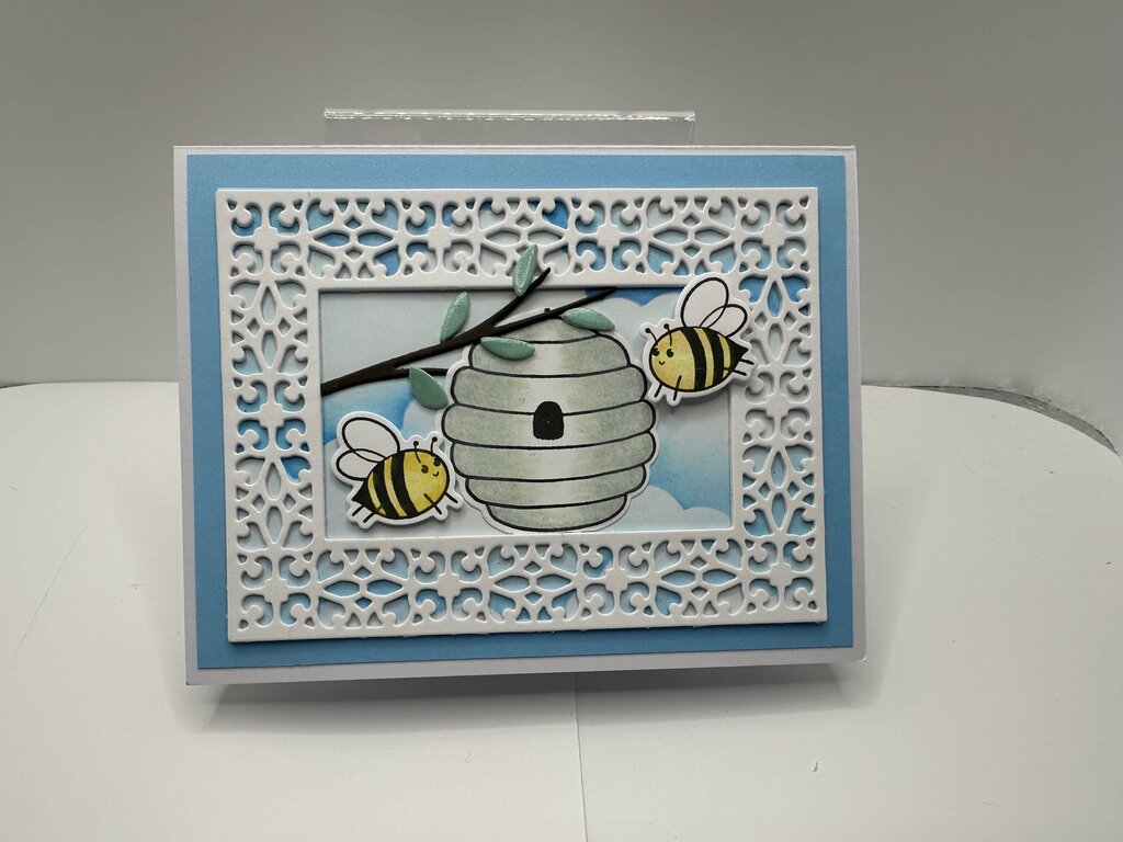Beehive With White Frame Card