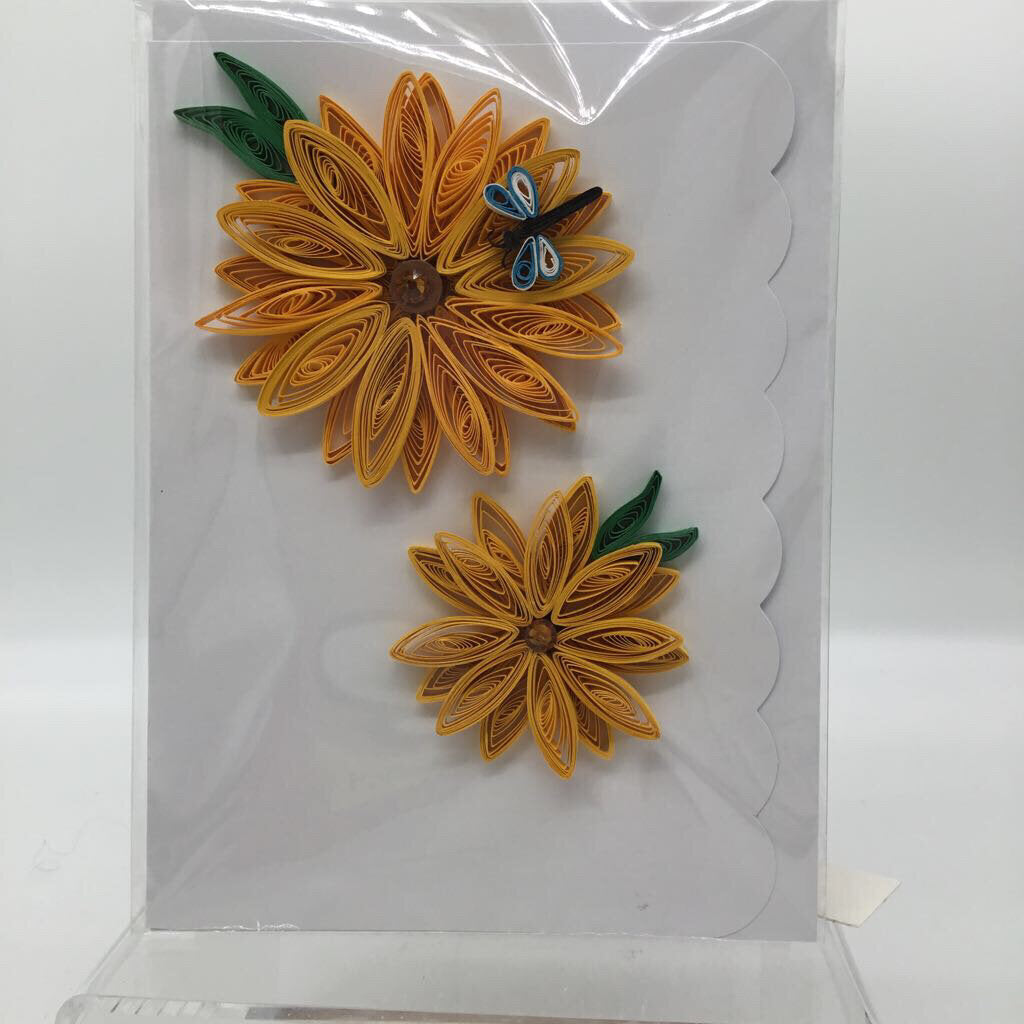 Greeting card with sunflowers