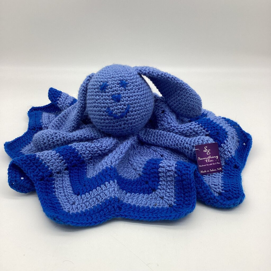 Crocheted Bunny Lovey Blue