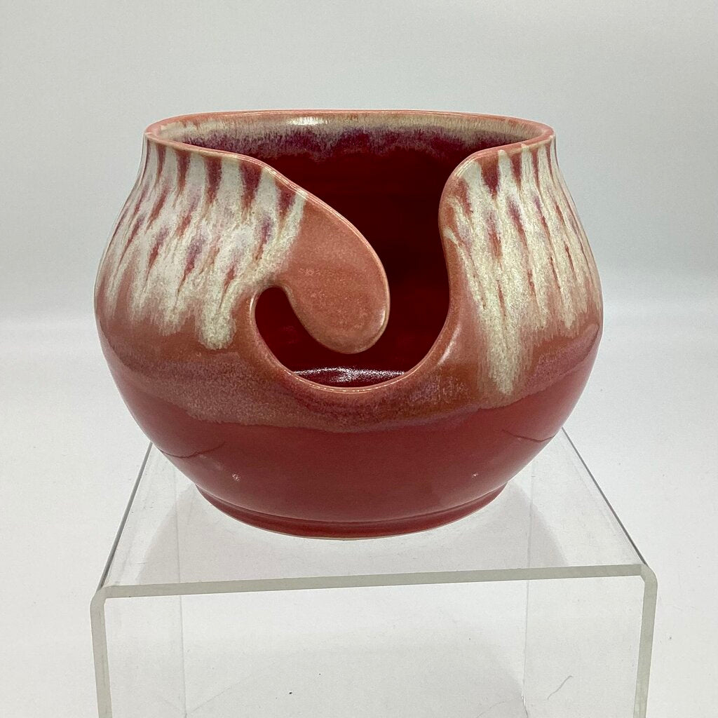 Yarn Bowl- Pink/White