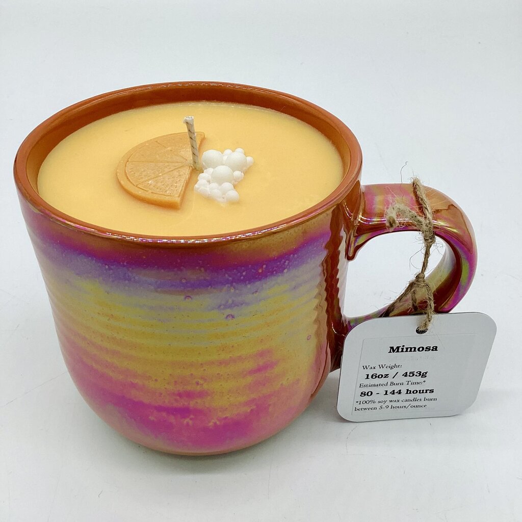 Mimosa (Iridescent Orange Mug) - Mug Candle - 100% Soy Wax