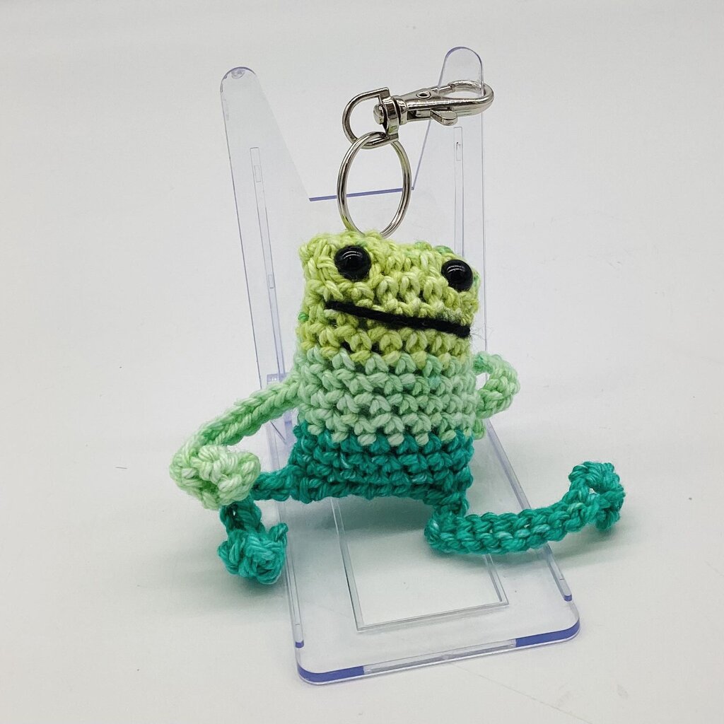 Green Striped Froggy Keychain