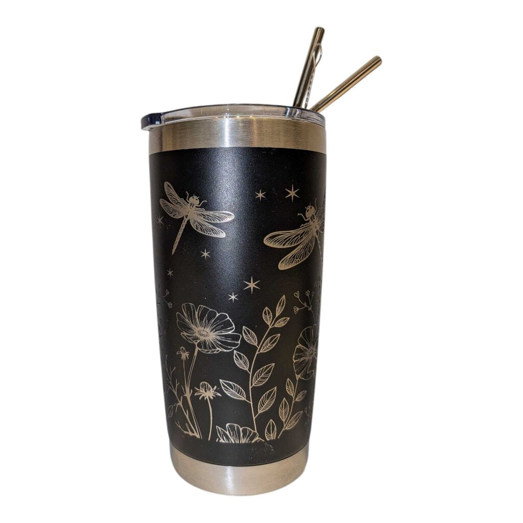 Dragonfly Tumbler with straw set