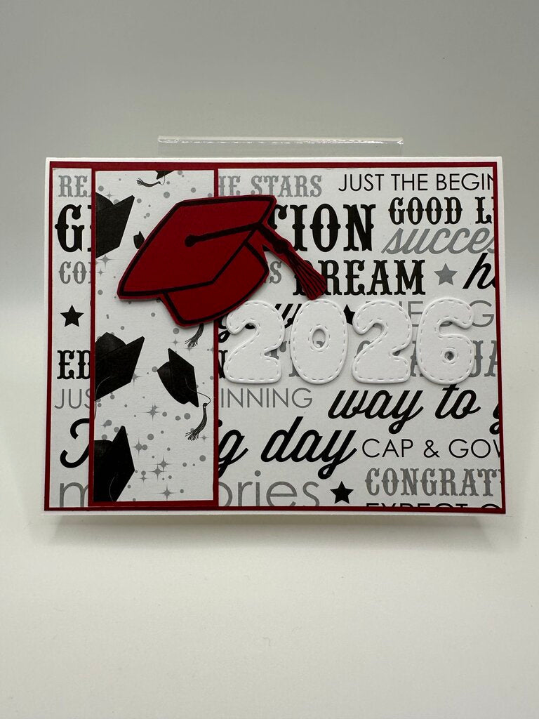 2026 Graduation Card Red/White