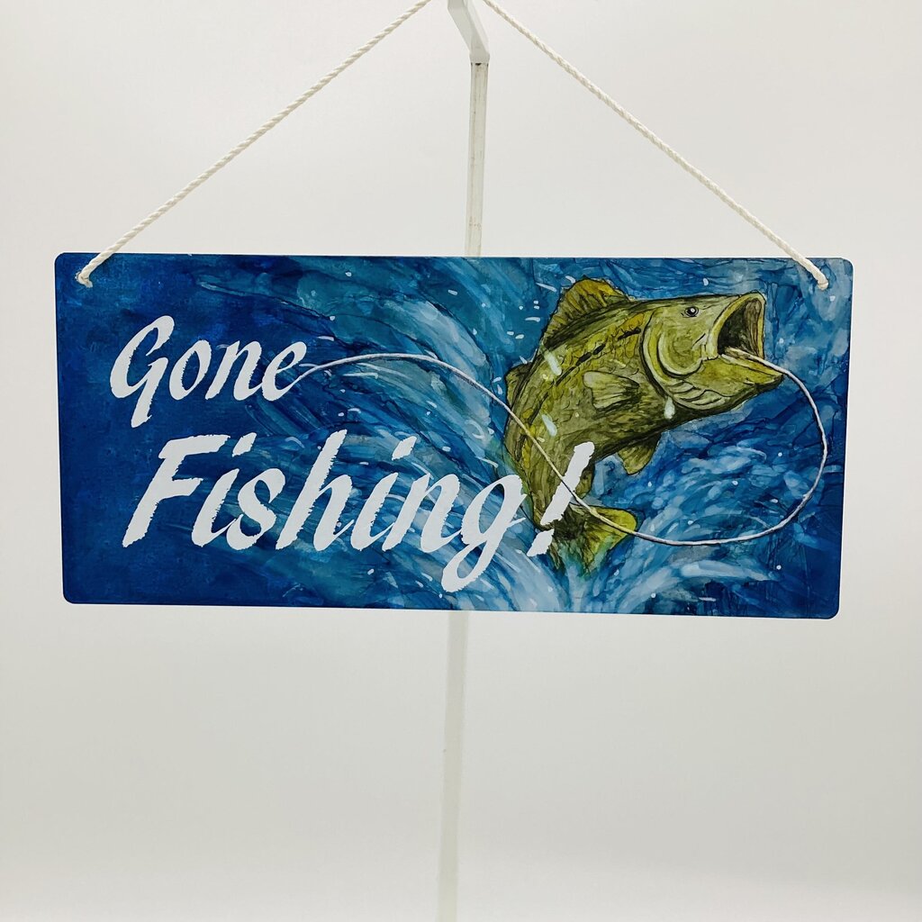 5x11 Metal Sign- Gone Fishing