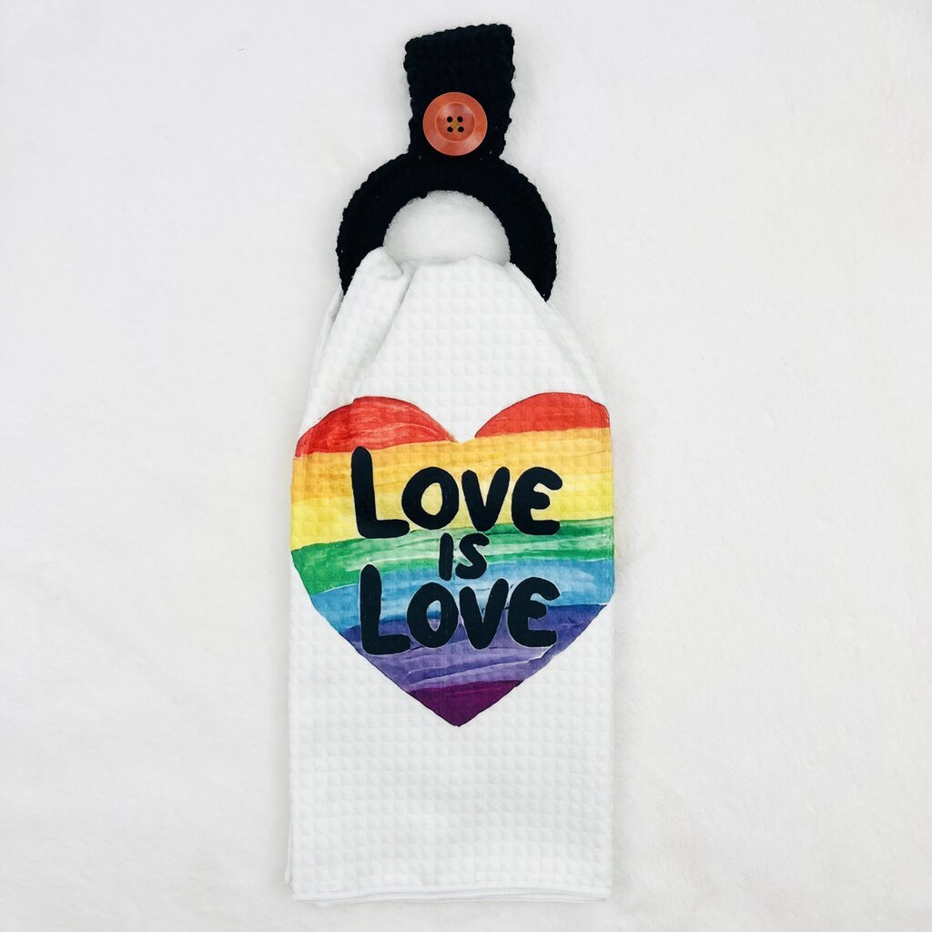Hanging Towel Set - Rainbow Heart w. Love is Love