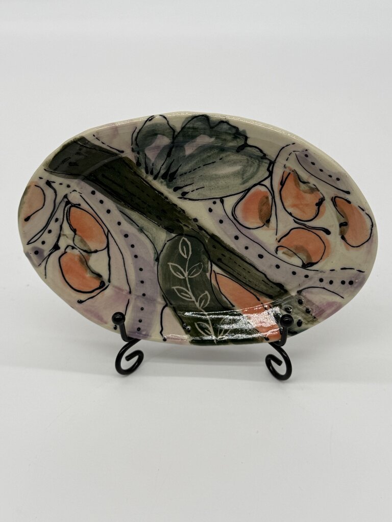 Oval Abstract O'KeeffeTrinket Dish