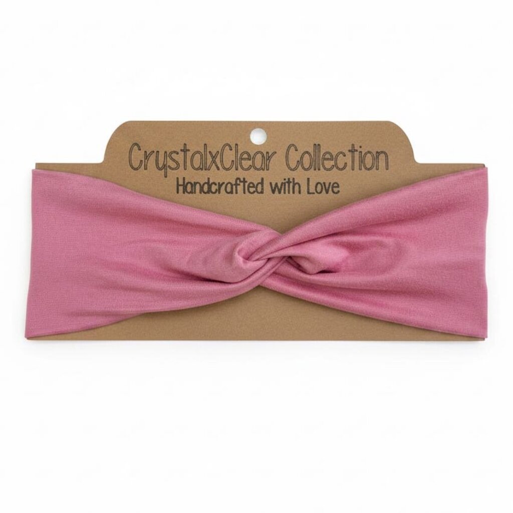 Solid Rose Soft Stretch Twist Knot Headband