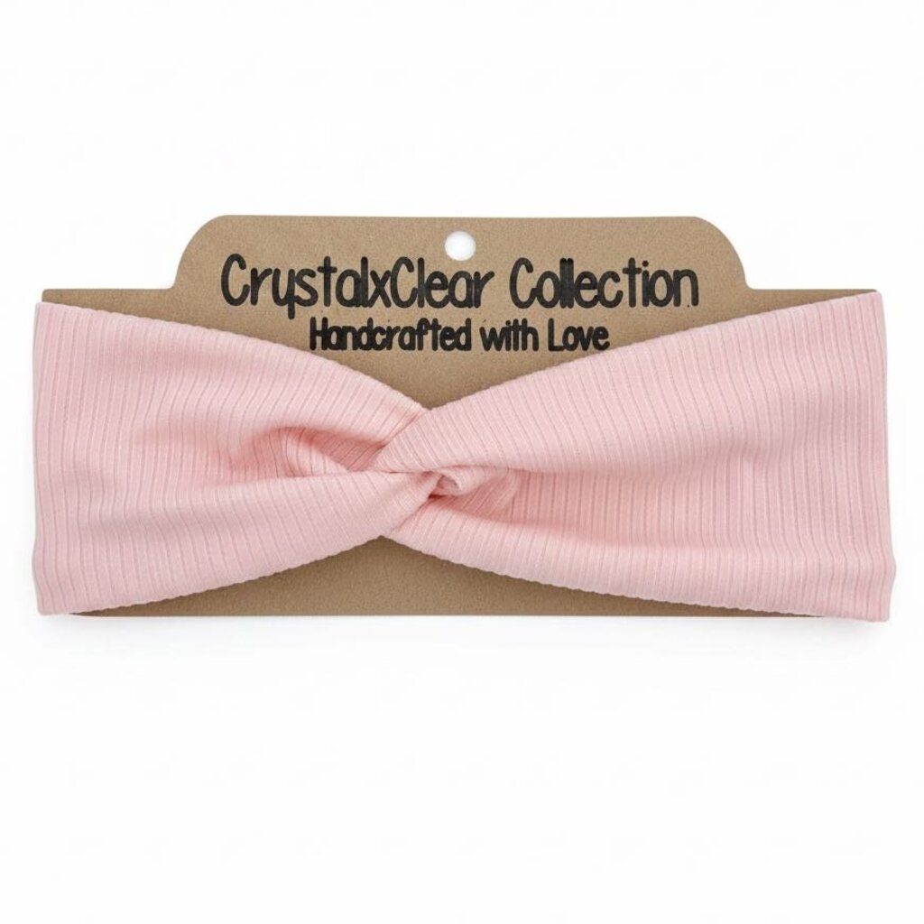 Ribbed Solid Blush Soft Stretch Twist Knot Headband