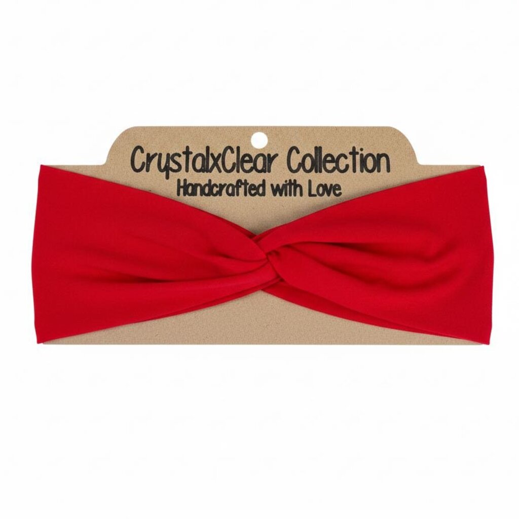 Solid Red Soft Stretch Twist Knot Headband