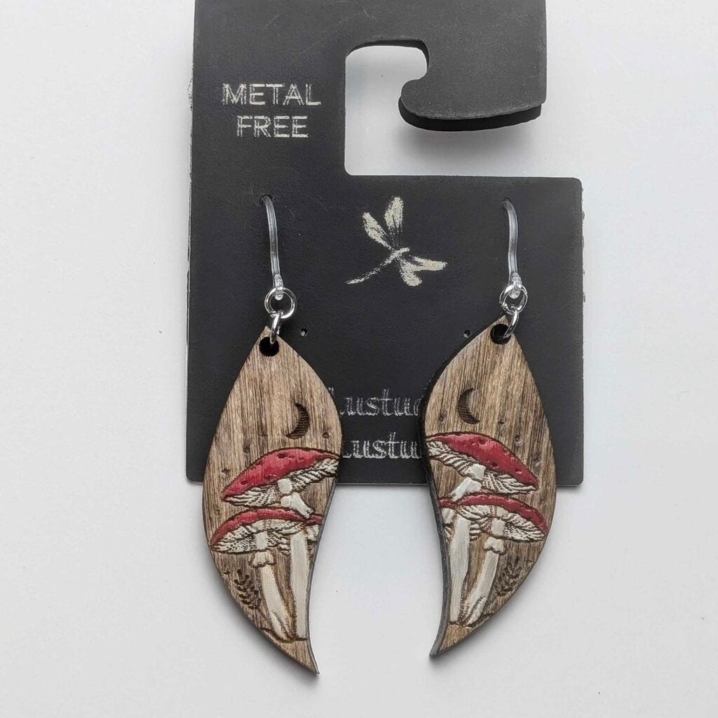 Earrings - Mushrooms and moon