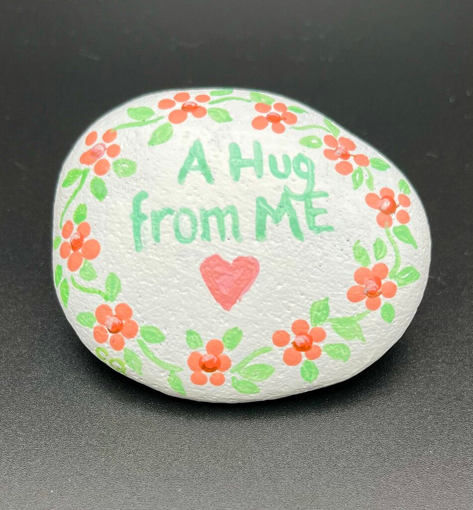 Rock sm wh "A Hug from Me"