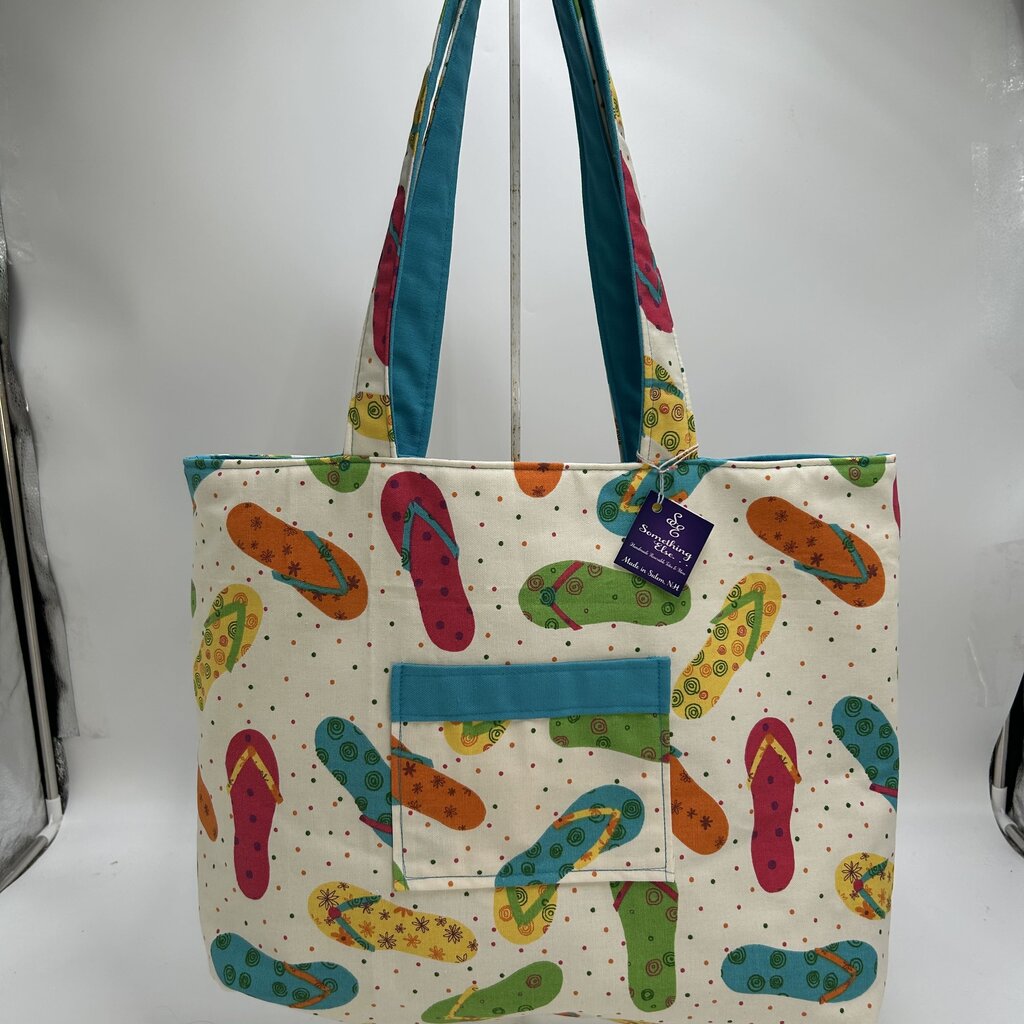Flip Flop w/ Turquoise Tote Bag