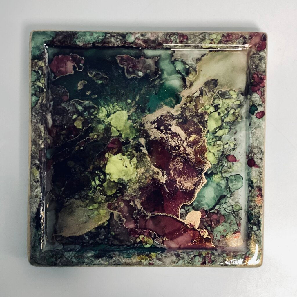 6.5" Square Ceramic Candle Tray