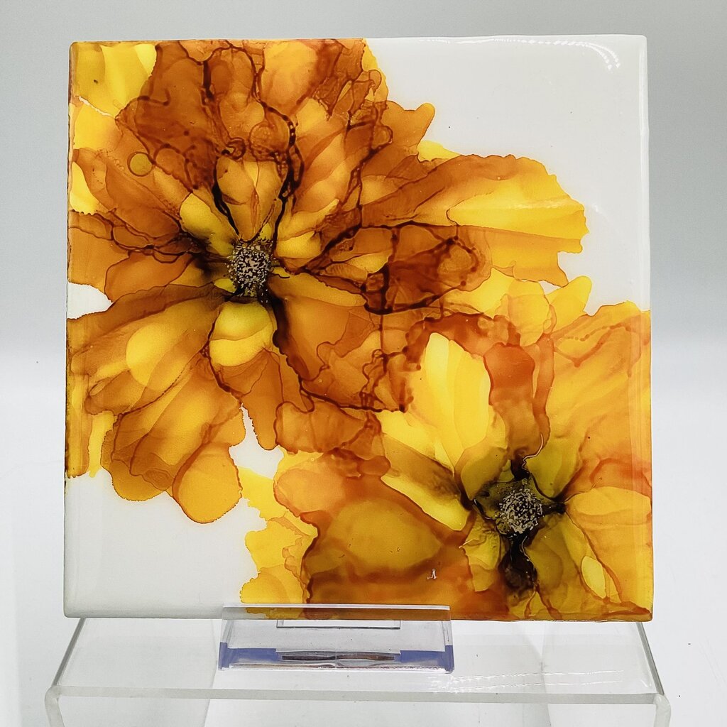 6x6 Ceramic TIle- Yellow Flowers