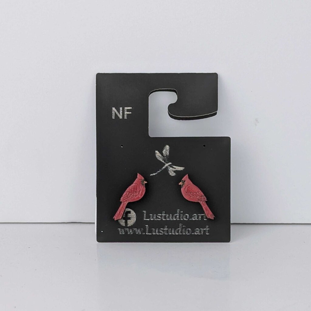 Earrings Stud Cardinal