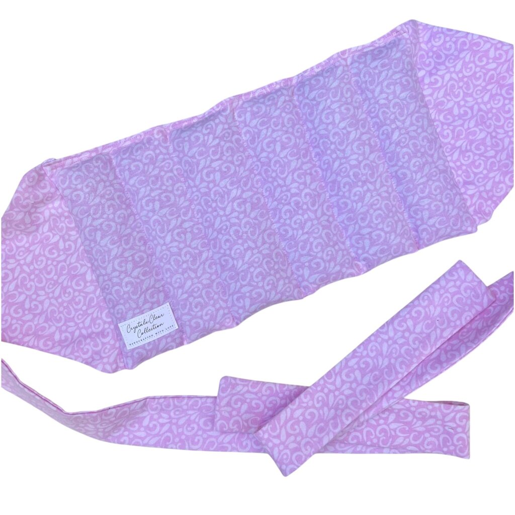 Pink Swirl Hands-Free Microwave Heating Pad for Lower Back