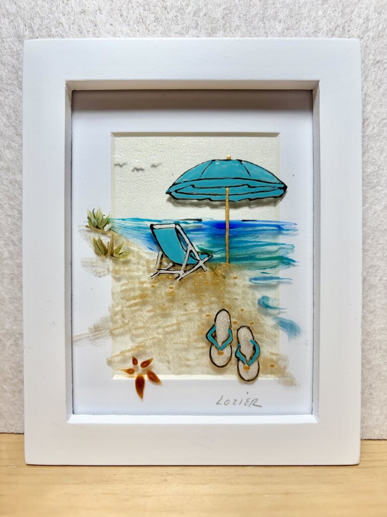 Beach mini frame blues