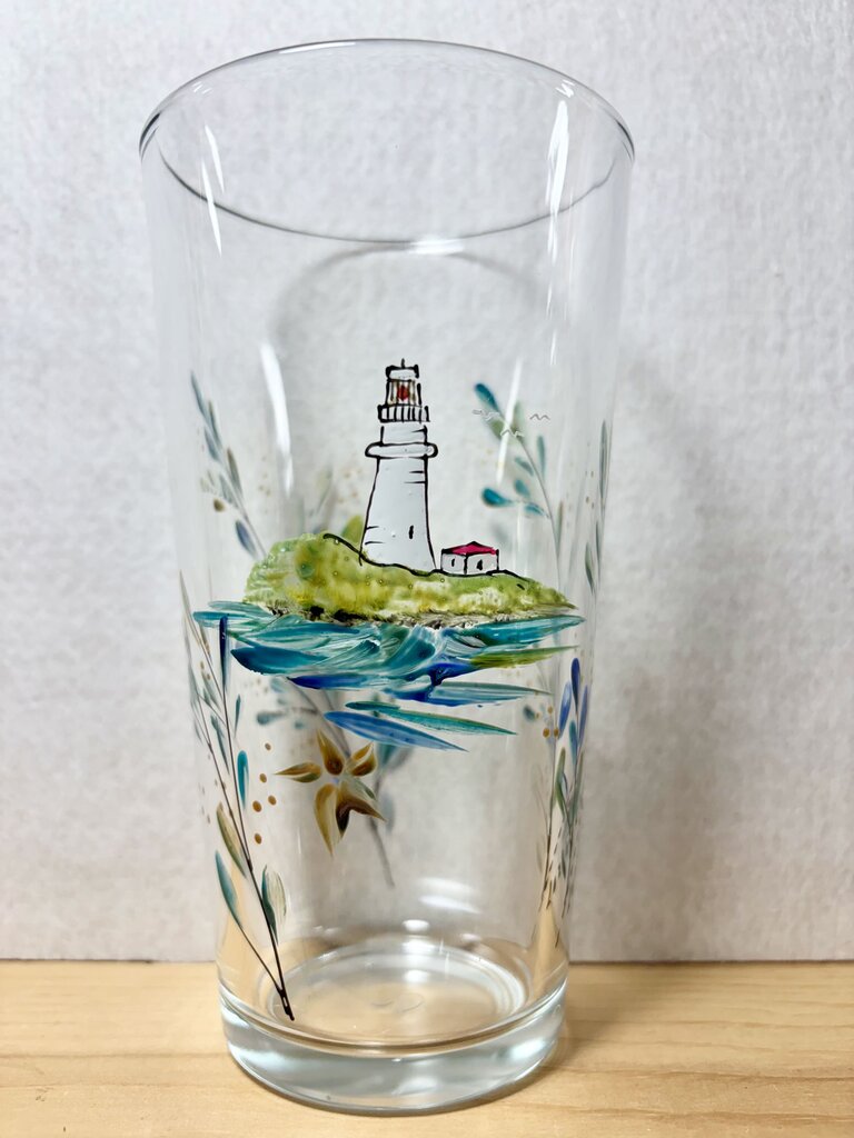 Lighthouse pint glass