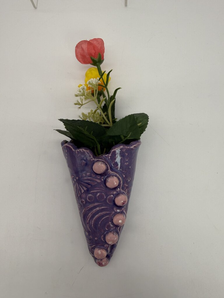 Purple button hanging vase