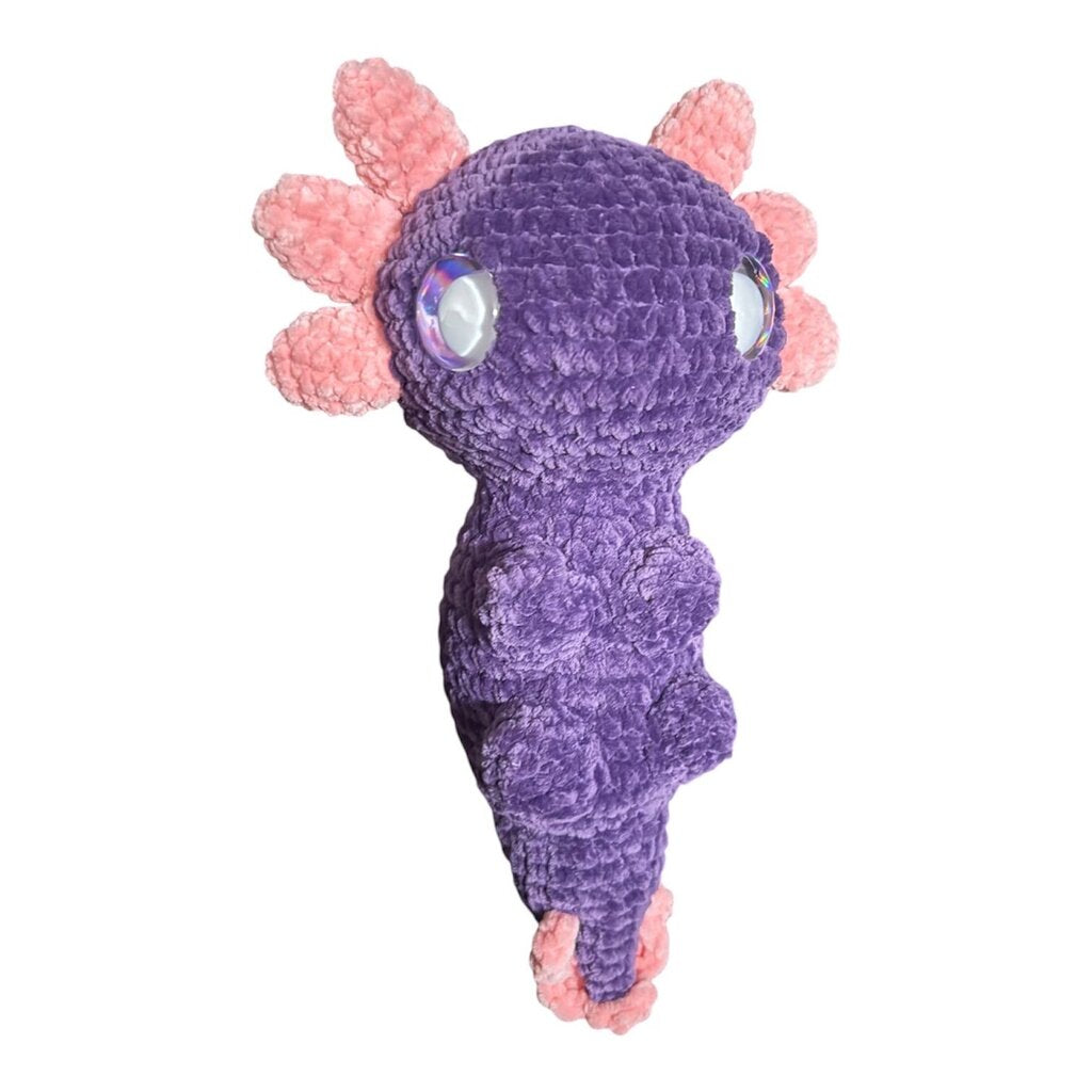 Crocheted axolotl plushie