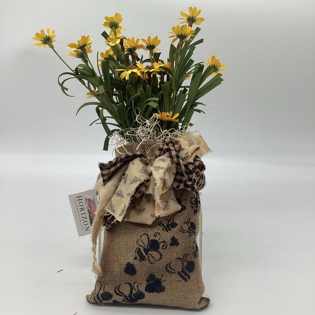 Bee Burlap Flowers