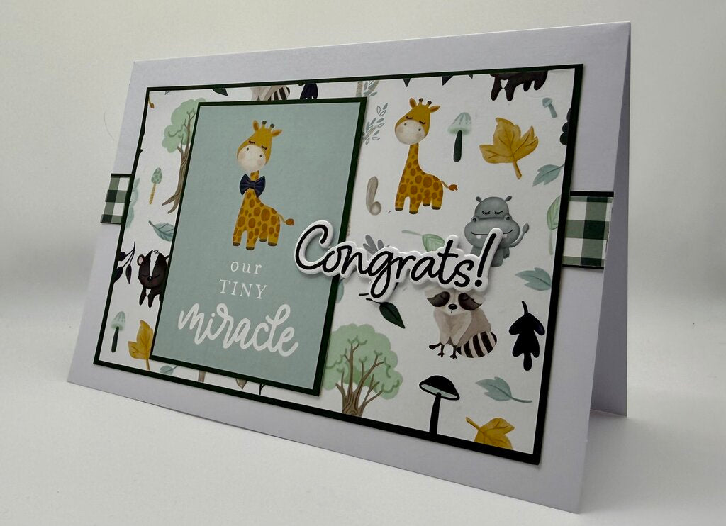 Congrats! Baby Card Our Tiny Miracle Giraffe 5x7