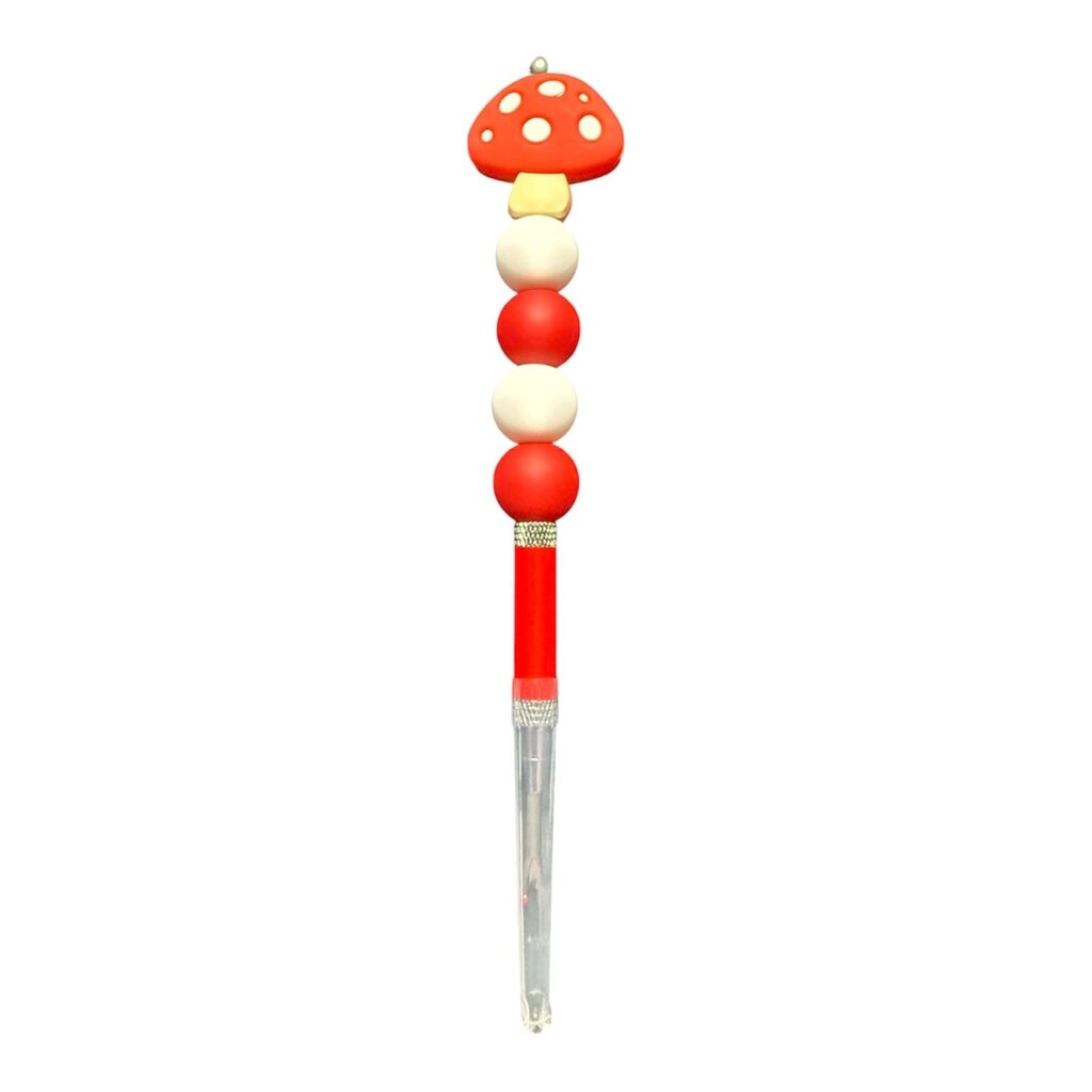 Ergonomic beaded seam ripper "Red mushroom"