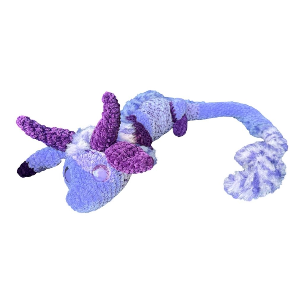 Crocheted patchwork fur fruit dragon "grape"