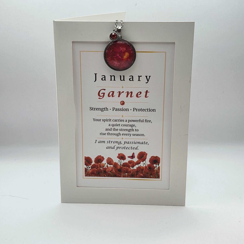 January Birthstone Pendant Card Gift Set