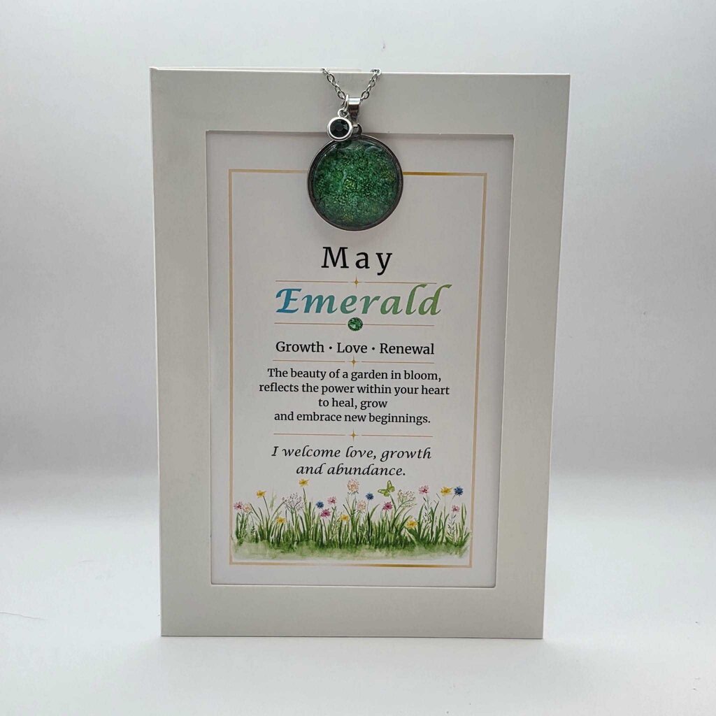 May Birthstone Pendant Card Gift Set