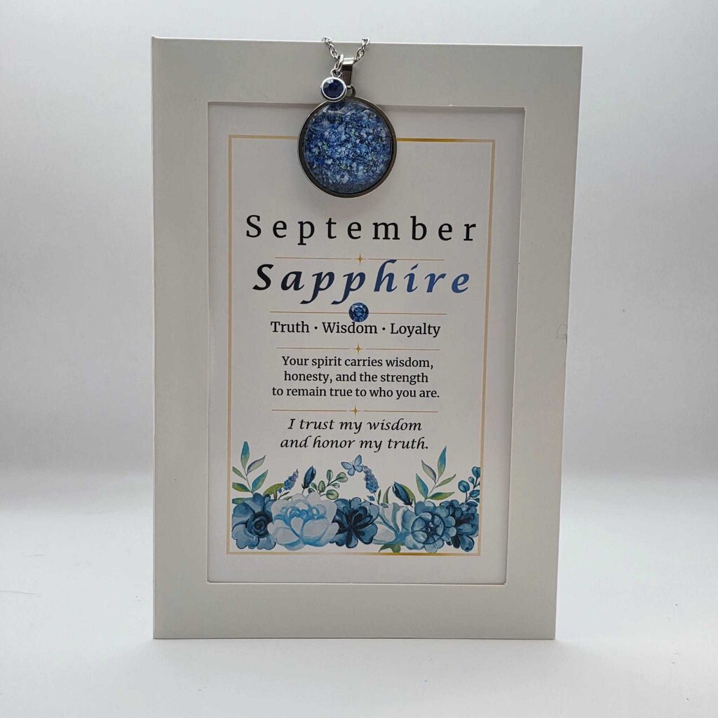 September Birthstone Pendant Card Gift Set