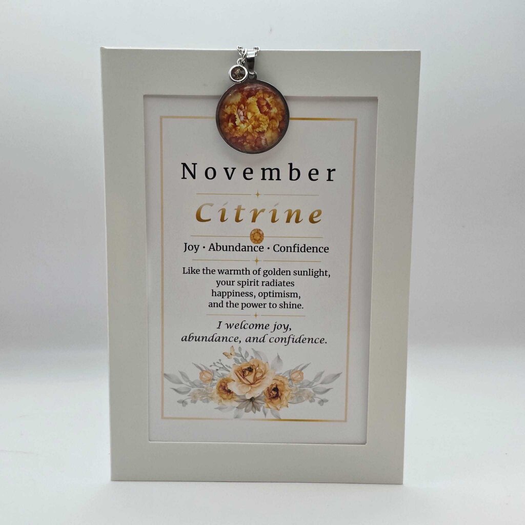 November Birthstone Pendant Card Gift Set